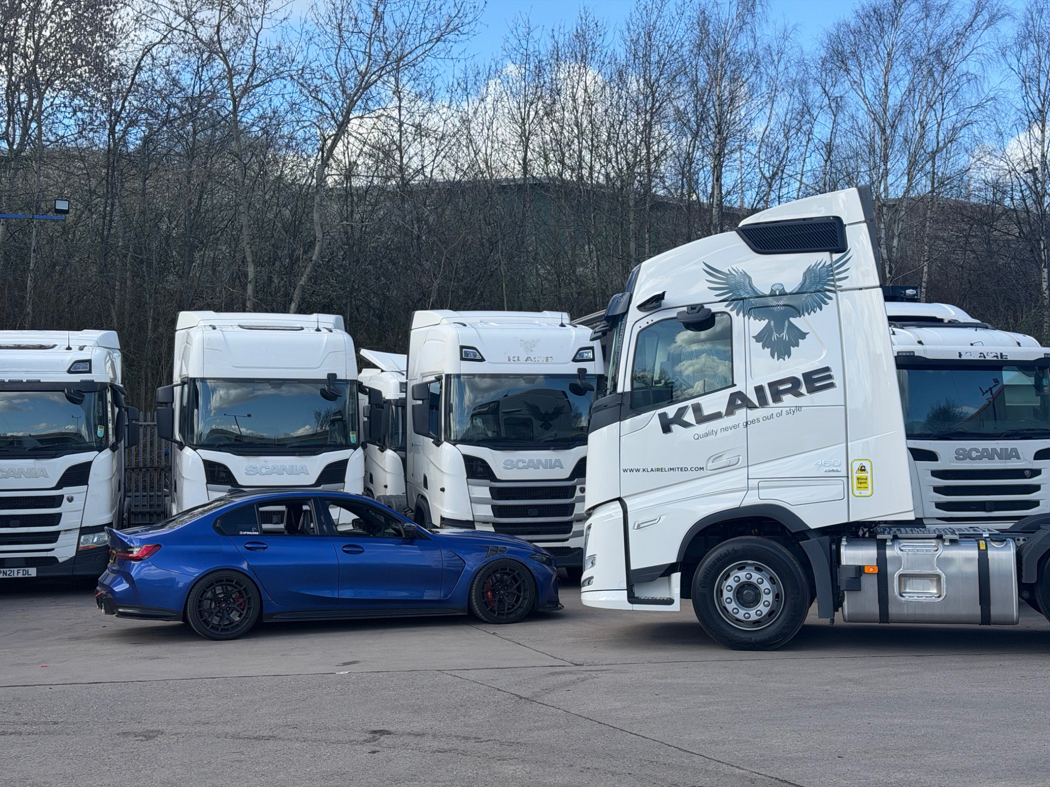 Klaire Carriers fleet vehicles parked in yard